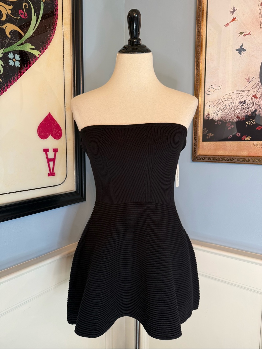 Maeve Anthropologie Maeve Strapless Peplum Knit Top Sz M
